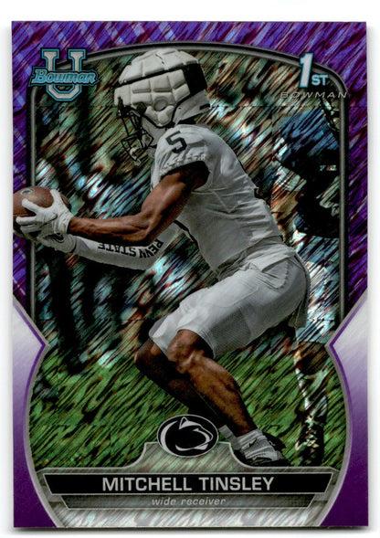 2022 bowman chrome university Purple Shimmer Mitchell Tinsley Penn State #72