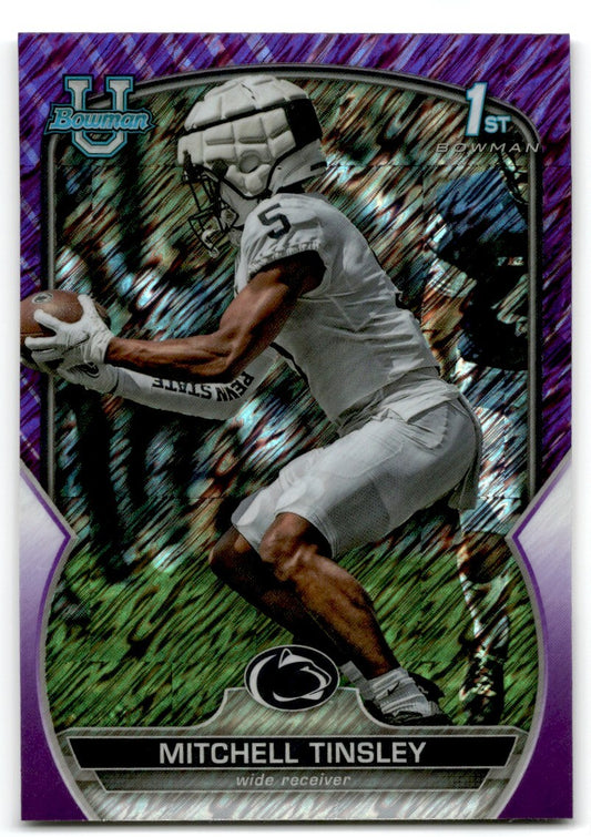 2022 bowman chrome university Purple Shimmer Mitchell Tinsley Penn State #72