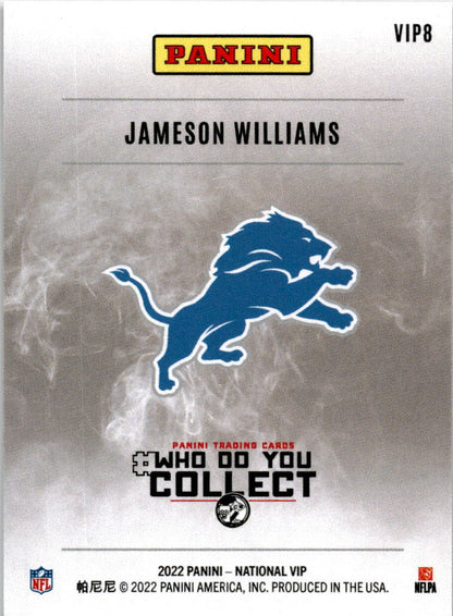 2022 National VIP #VIP8 Jameson Williams Detroit Lions.