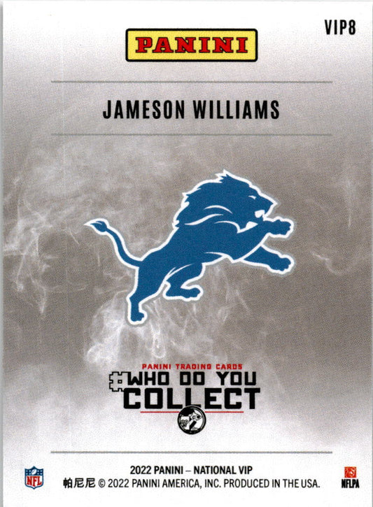 2022 National VIP #VIP8 Jameson Williams Detroit Lions.