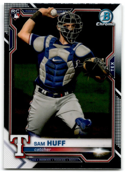 2021 Bowman Chrome Sam Huff Rookie Texas Rangers #91
