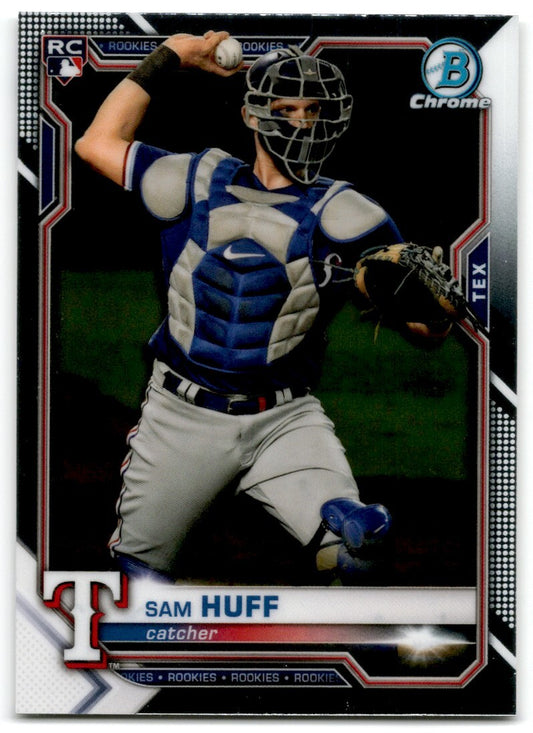 2021 Bowman Chrome Sam Huff Rookie Texas Rangers #91