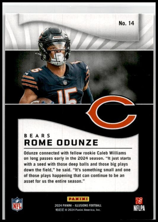 2024 Panini Illusions Orange Trophy Collection #14 Rome Odunze Chicago Bears