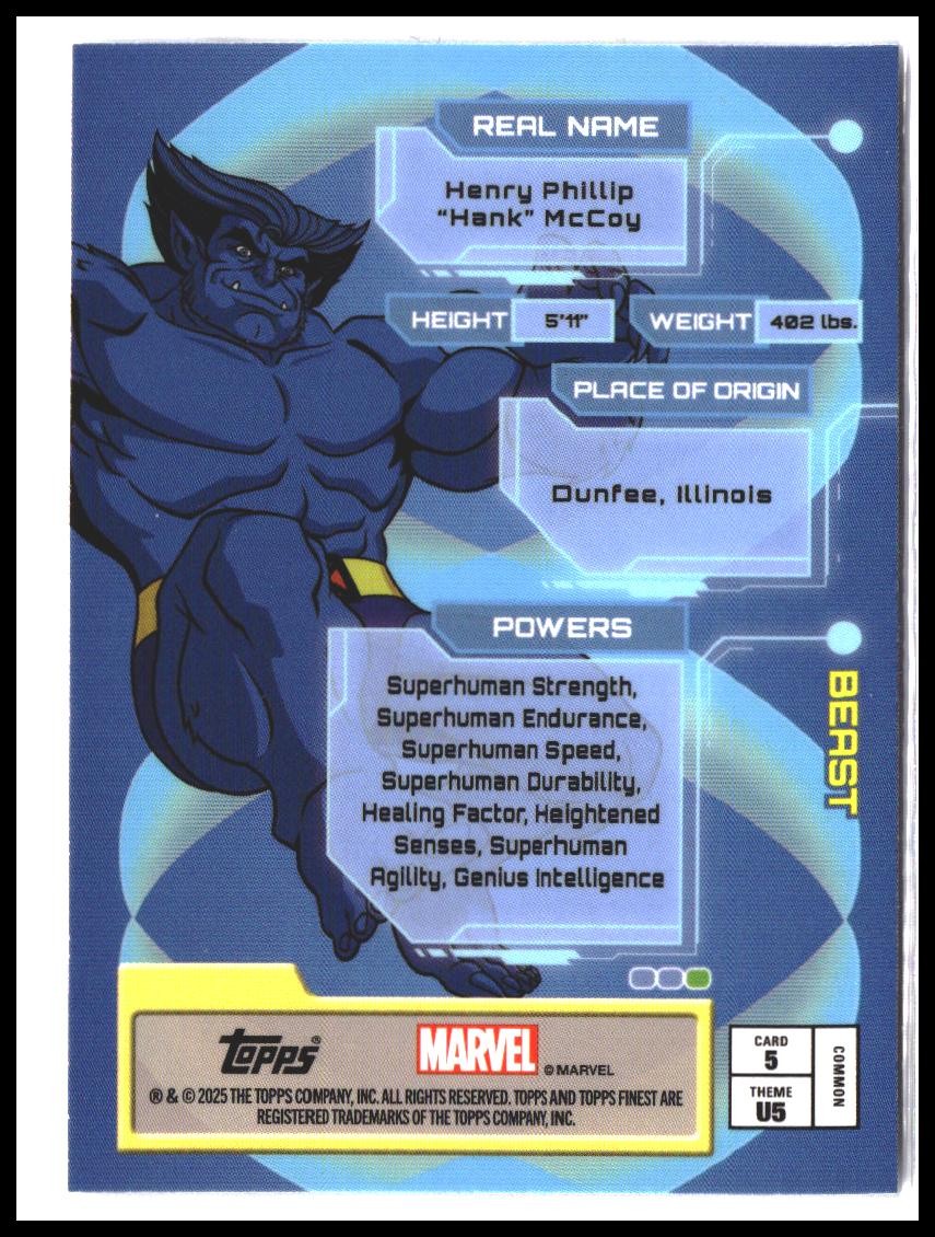 Beast #5 2025 Topps Finest X-Men '97