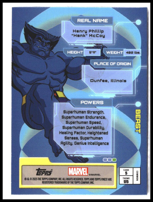 Beast #5 2025 Topps Finest X-Men '97