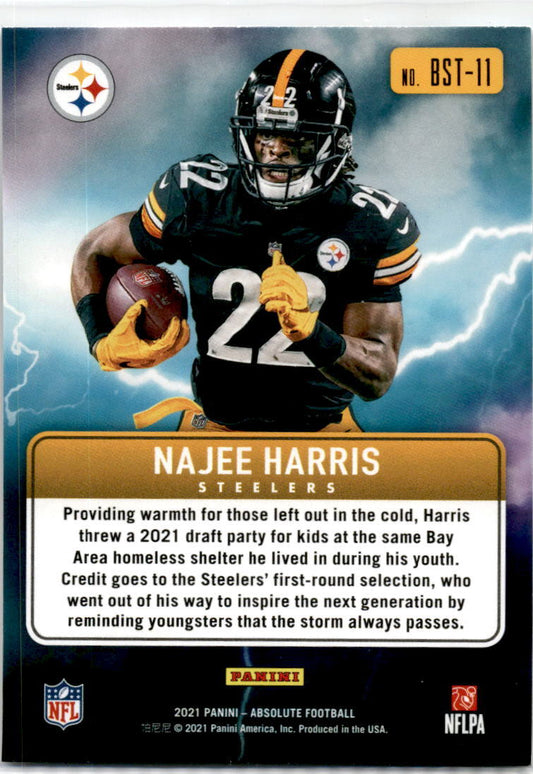 2021 Panini Absolute By Strom #BST-11 Najee Harris  Pittsburgh Steelers