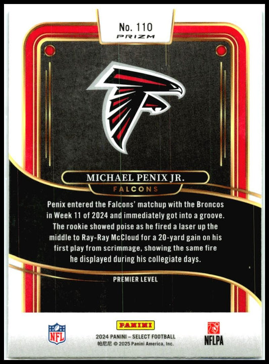 2024 Panini Select Black & Green Shock #110 Michael Penix Jr. Rookie Atlanta