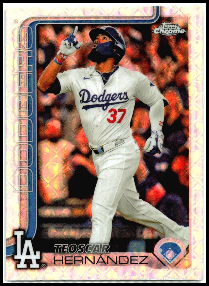 2025 Topps Chrome Logofractor #128 Teoscar Hernández Los Angeles Dodgers