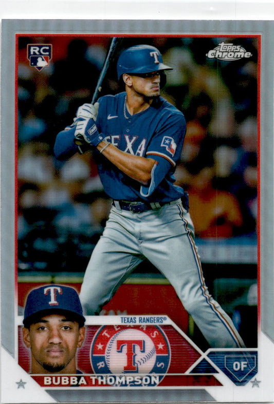 2023 Topps Chrome Refractor #58 Bubba Thompson Texas Rangers