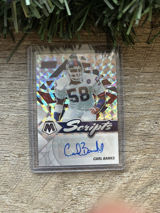 2022 Mosaic Scripts #S-CB Silver Mosaic Prizm Carl Banks Auto New York Giants