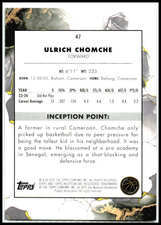 2025 Topps Inception ##47 Ulrich Chomche
