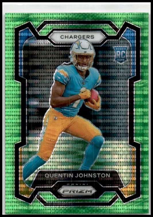 2023 Panini Prizm Neon Green Pulsar #353 Quentin Johnston Los Angeles Chargers
