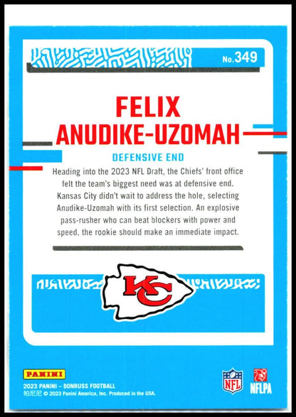 2023 Donruss #349 Felix Anudike-Uzomah Rookie Kansas City Chiefs