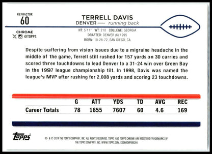 2024 Topps Chrome Refractor #60 Terrell Davis Denver Broncos