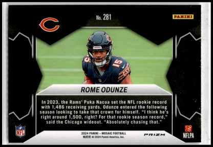 2024 Panini Mosaic Mosaic #281 Rome Odunze Chicago Bears