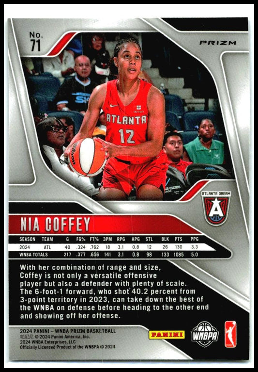 2024 Panini Prizm WNBA Blue Velocity Prizms #71 Nia Coffey Atlanta Dream
