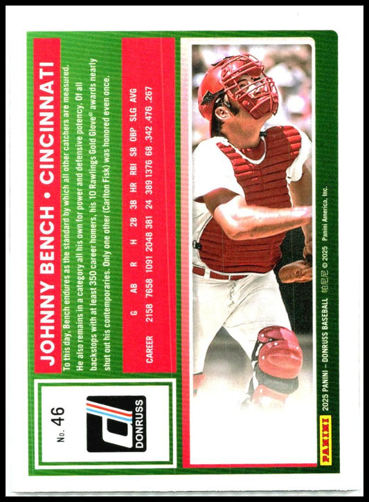 2025 Donruss #46 Johnny Bench Cincinnati Reds