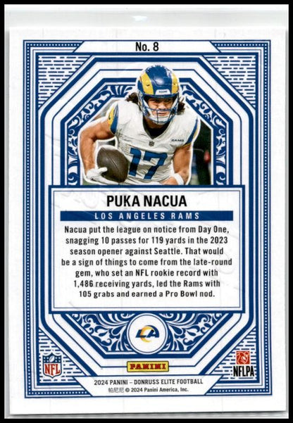 2024 Donruss Elite Elite Deck #8 Puka Nacua Los Angeles Rams