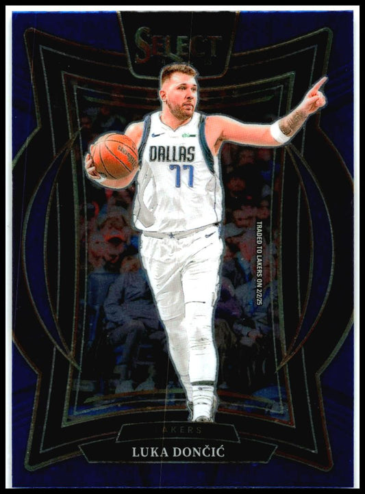 2024-25 Panini Select Blue Cracked Ice #56 Luka Doncic Los Angeles Lakers