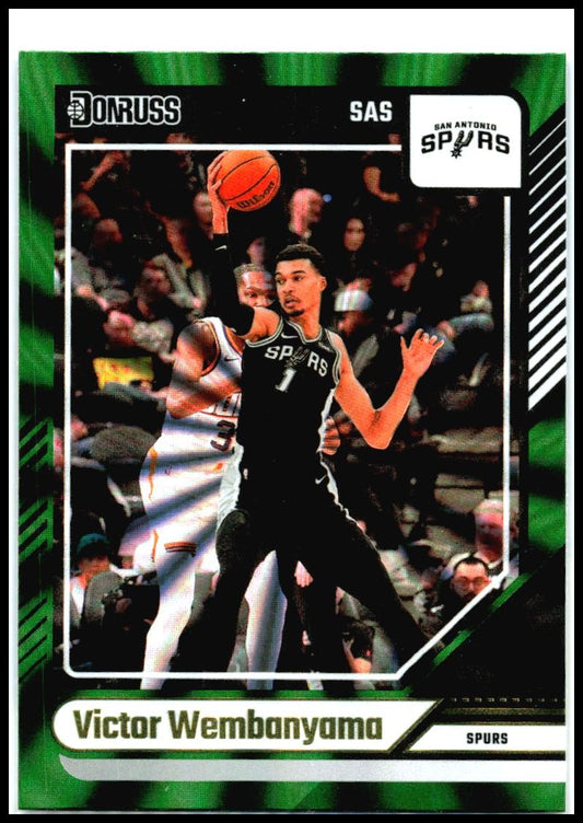 2024-25 Donruss Holo Green Laser #6 Victor Wembanyama San Antonio Spurs