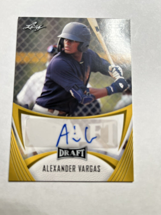 2021 Alexander Vargas Leaf Draft Auto #BA-AV1-New York Yankees-Prospect!