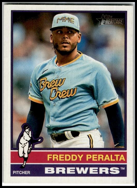 2025 Topps Heritage #76 Freddy Peralta Milwaukee Brewers