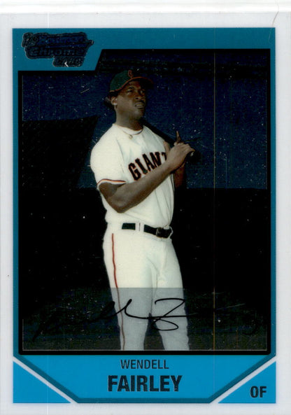 2007 Bowman Draft Picks & Prospects #BDPP59 Wendell Fairley San Francisco Giants