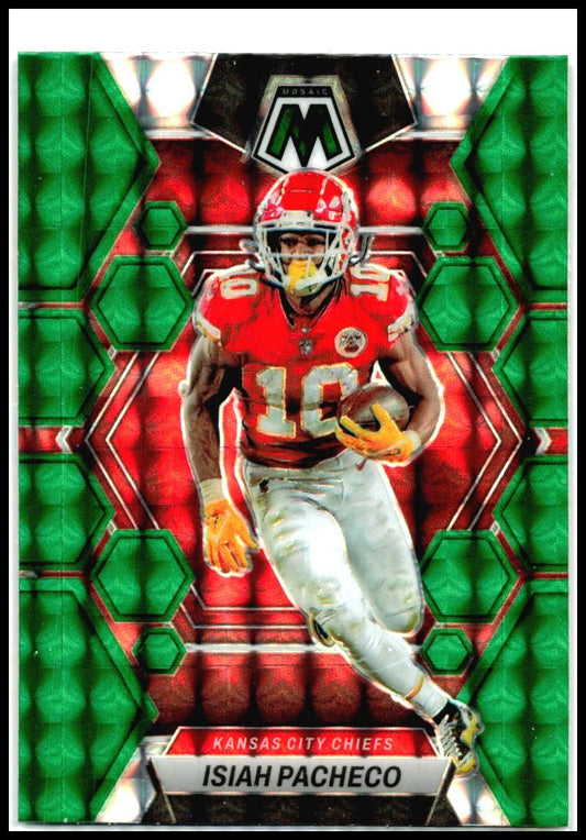 2023 Panini Mosaic Green Mosaic #110 Isiah Pacheco Kansas City Chiefs