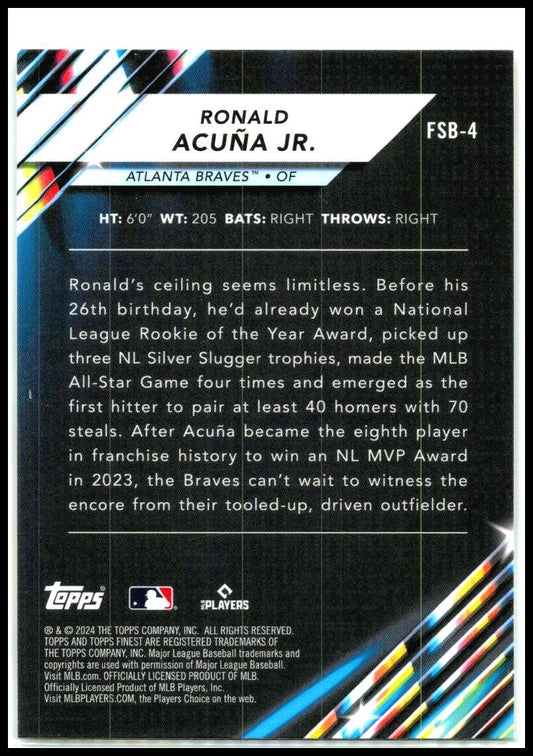 2024 Finest Future So Bright #FSB-4 Ronald Acuña Jr. Atlanta Braves