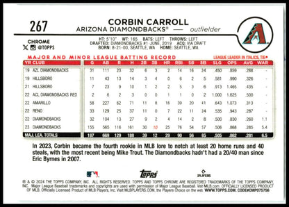 2024 Topps Chrome Lightboard Logo Refractors #267 Corbin Carroll Arizona