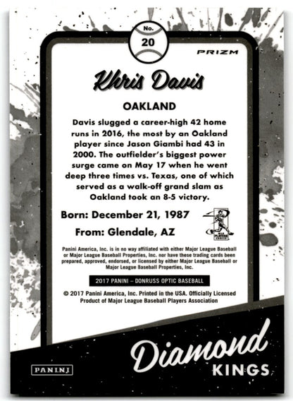 2017 Panini Donruss Optic Purple Diamond Kings Khris Davis Oakland Athletics #20