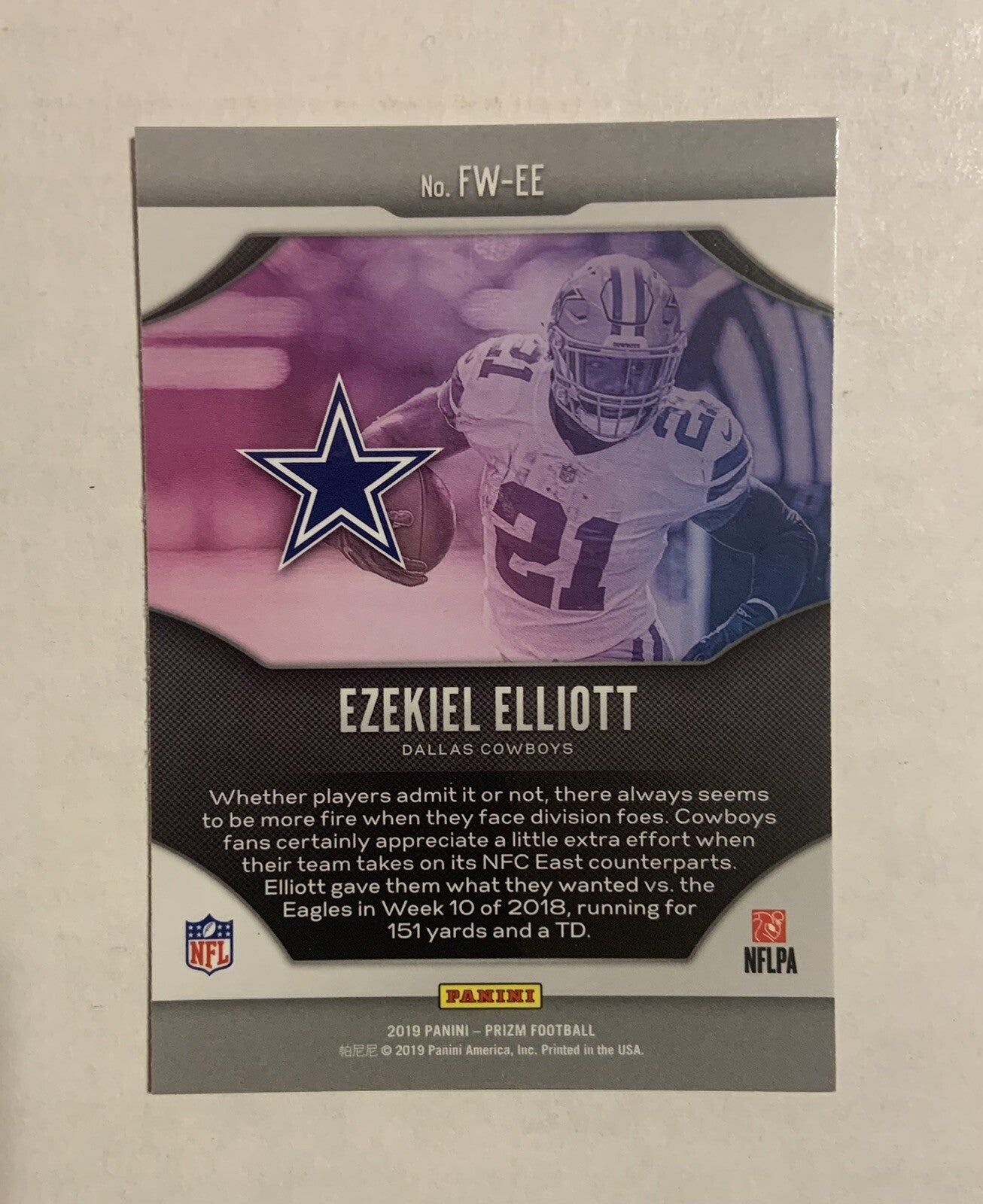2019 Panini Prizm Football Fireworks #FW-EE Ezekiel Elliott.  Dallas Cowboys
