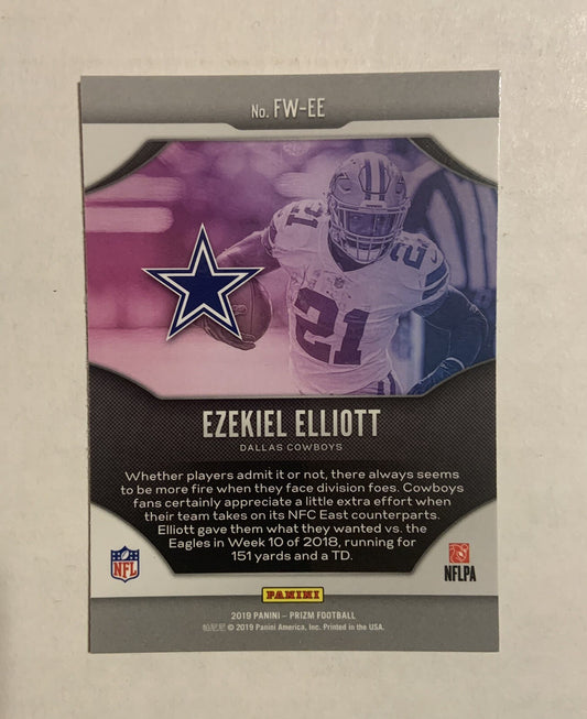 2019 Panini Prizm Football Fireworks #FW-EE Ezekiel Elliott.  Dallas Cowboys