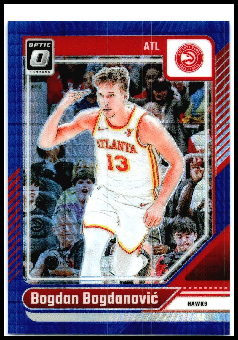 2024-25 Donruss Optic Hyper Blue #59 Bogdan Bogdanovic #/175 Atlanta Hawks