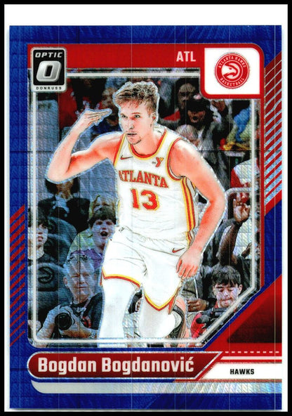 2024-25 Donruss Optic Hyper Blue #59 Bogdan Bogdanovic #/175 Atlanta Hawks