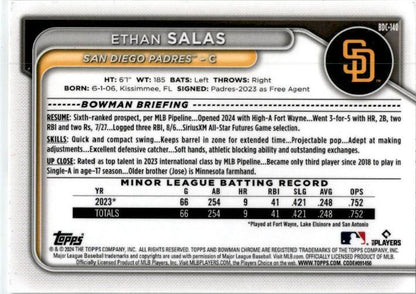 2024 Bowman Drafts Chrome #BDC-140 Ethan Salas San Diego Padres
