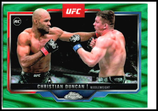 2025 Topps Chrome UFC Green RayWave #51 Christian Duncan