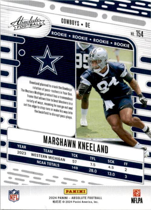 2024 Panini Absolute Red Squares #154 Marshawn Kneeland #/499 Dallas Cowboys