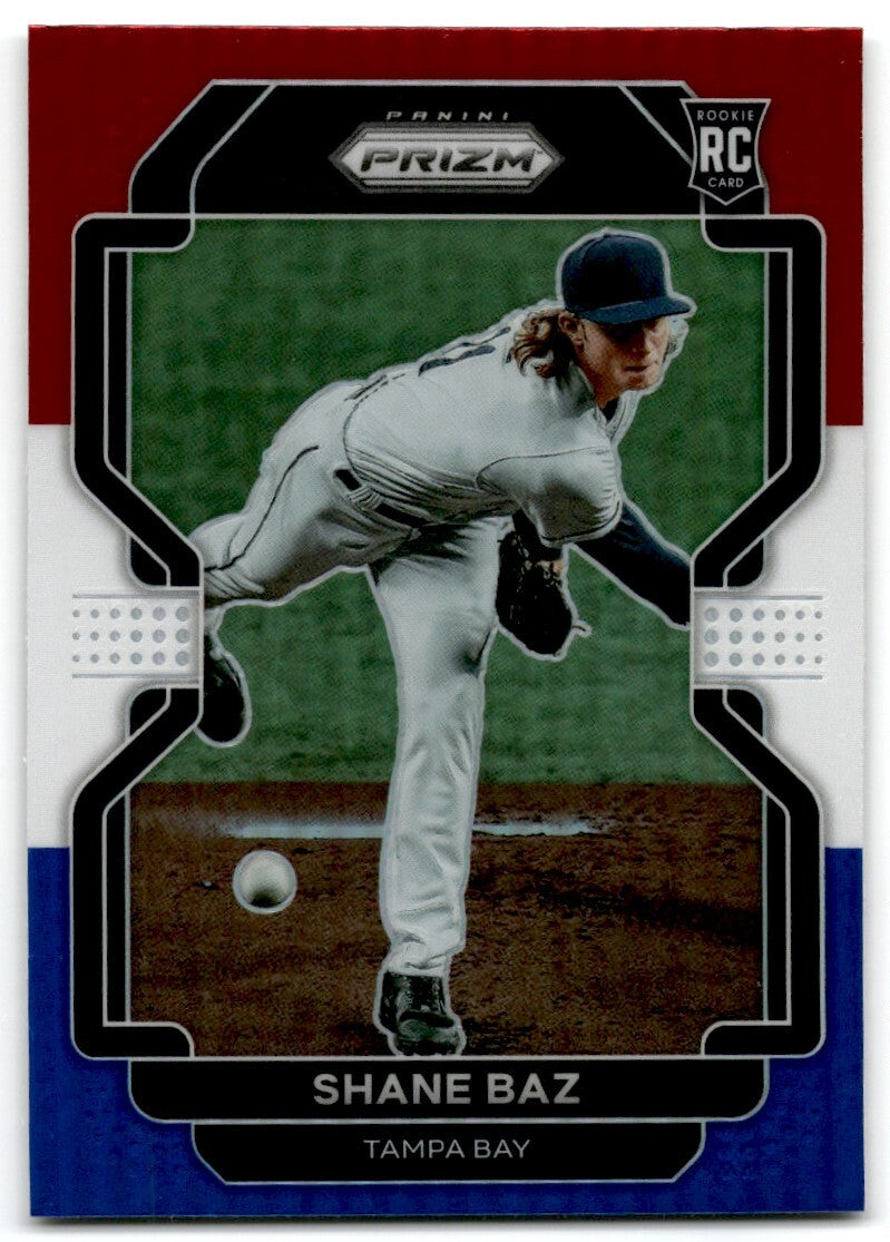 2022 Panini Prizm Red/White/Blue Shane Baz Tampa Bay Rays #198