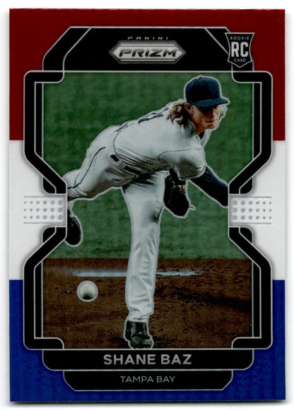 2022 Panini Prizm Red/White/Blue Shane Baz Tampa Bay Rays #198