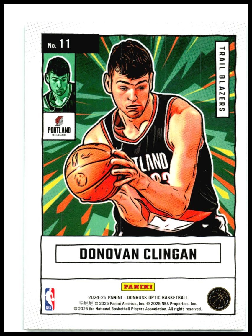 2024-25 Donruss Optic Net Marvels #11 Donovan Clingan Portland Trail Blazers