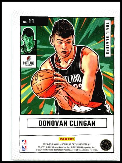 2024-25 Donruss Optic Net Marvels #11 Donovan Clingan Portland Trail Blazers