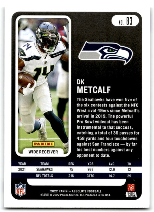 2022-23 Panini Absolute Green DK Metclaf Seattle Seahawks #83