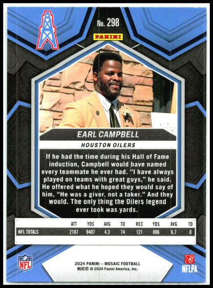 2024 Panini Mosaic #298 Earl Campbell Houston Oilers