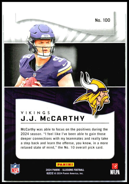 2024 Panini Illusions #100 J.J. McCarthy Minnesota Vikings