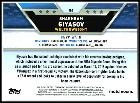 2024 Topps Chrome Boxing #84 Shakhram Giyasov