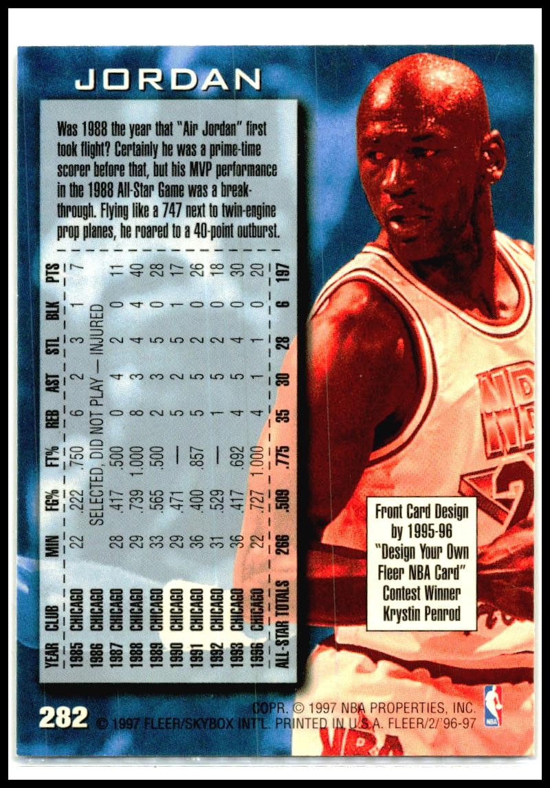 1996-97 Fleer #282 Michael Jordan Chicago Bulls