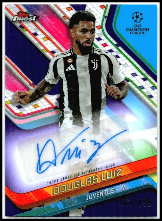 2024-25 Topps Finest UEFA Purple Auto /299 #BA-DL Douglas Luiz Auto Juventus