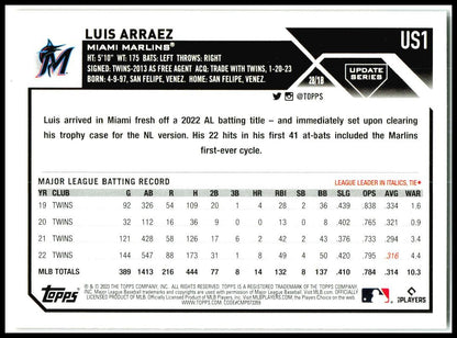 2023 Topps Update Jack O'Lantern #US1 Luis Arraez Miami Marlins