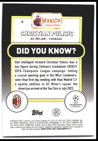 2023-24 Merlin UEFA Club Competitions #2 Christian Pulisic
